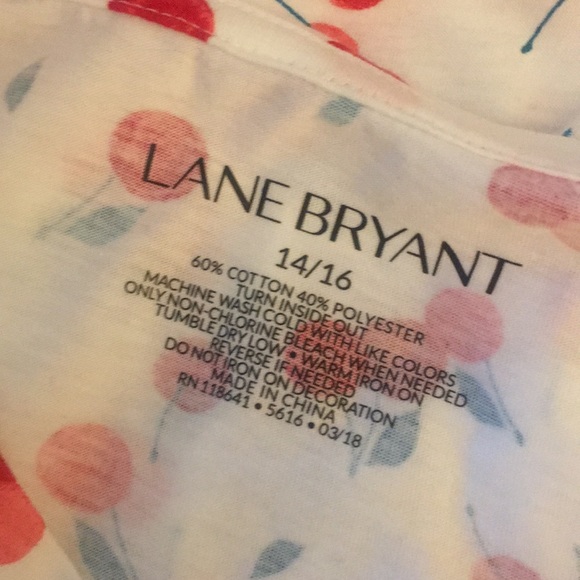 LANE BRYANT Cherry Print Graphic Tee 14/16 - Picture 6 of 7